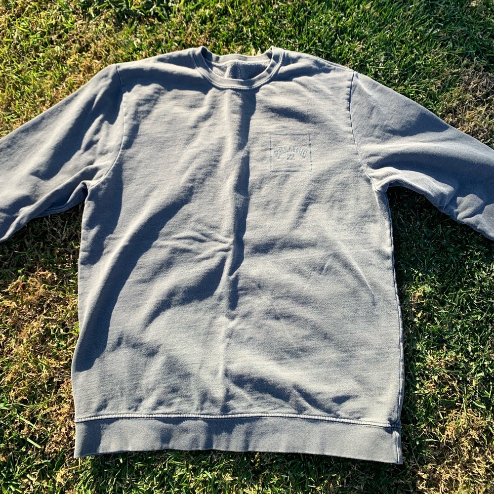 Billabong Sweatshirt Mens Medium Grey Double Sided Spell-Out Graphic Print